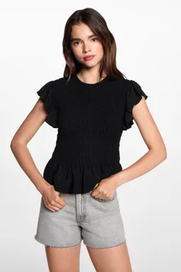 Blusa fruncida manga volante de Mango Teen en Blusas para argentina