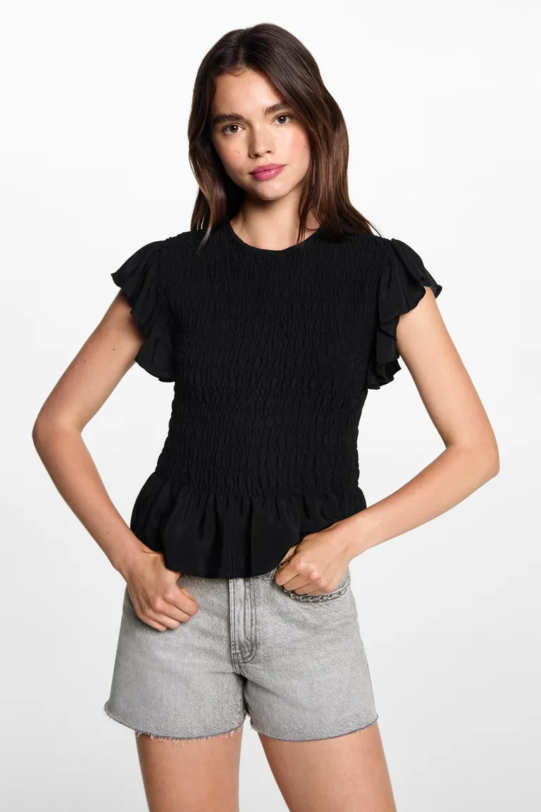 Blusa fruncida manga volante de Mango Teen en Blusas para argentina