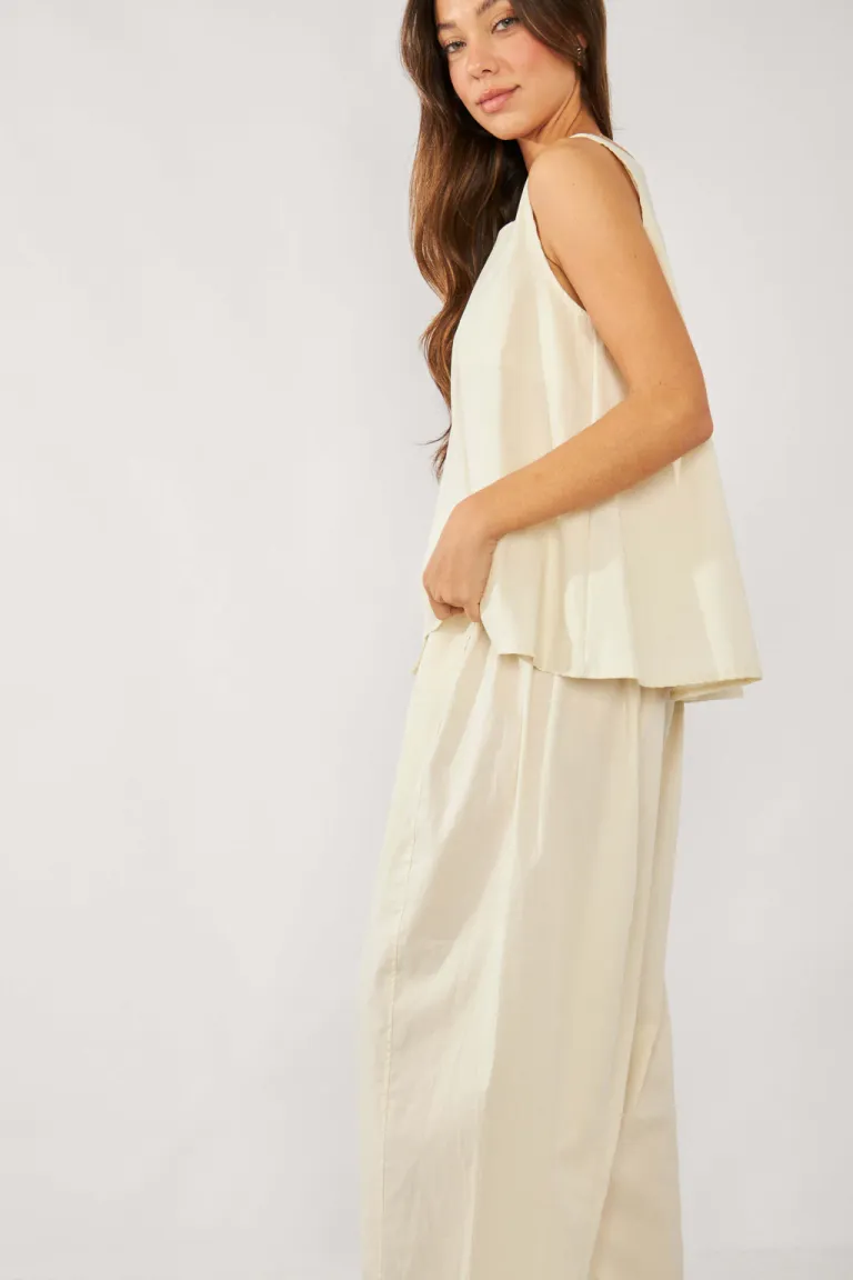 Pantalón ancho con diseño globo y elástico en el ruedo de Belle en Pantalones para argentina