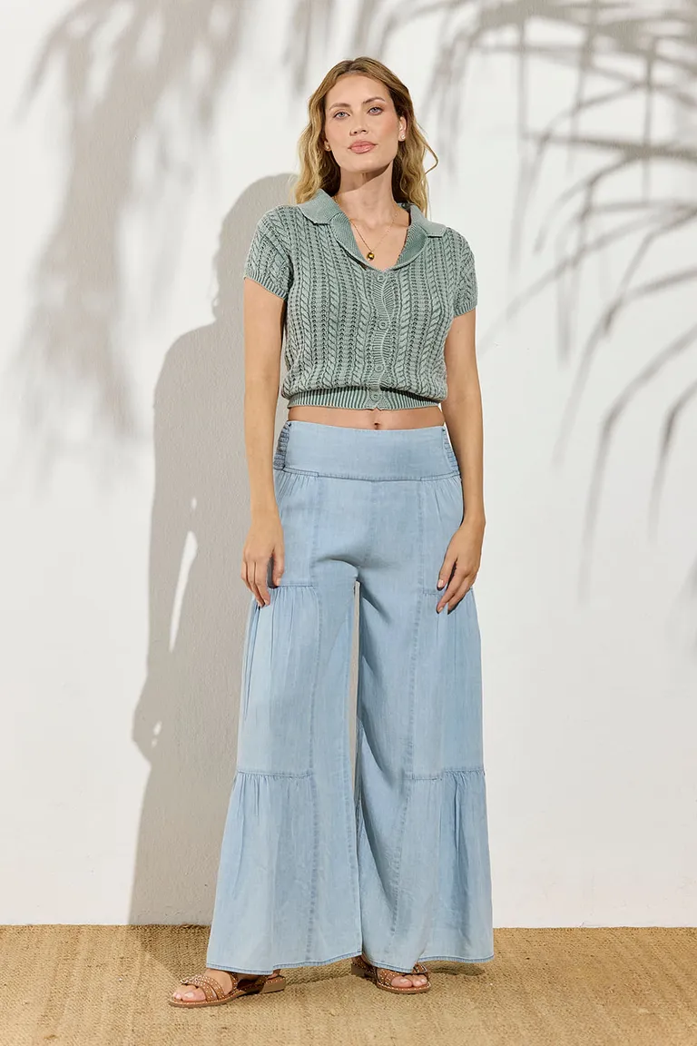 Pantalón fruncido y holgado con detalles en la cintura de Indiastyle en Pantalones para argentina