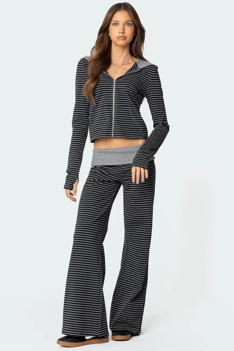 Pantalones meggy rayas cintura doblada de Edikted en Pantalones para argentina