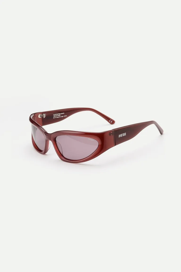 Gafas de sol de acetato rojo con lentes polarizadas y patillas ajustables de Ay Not Dead en Anteojos para argentina