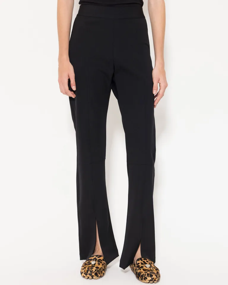 Pantalón de pierna ancha en tela de punto elástico para mujer de Jazmin Chebar en Pantalones para argentina