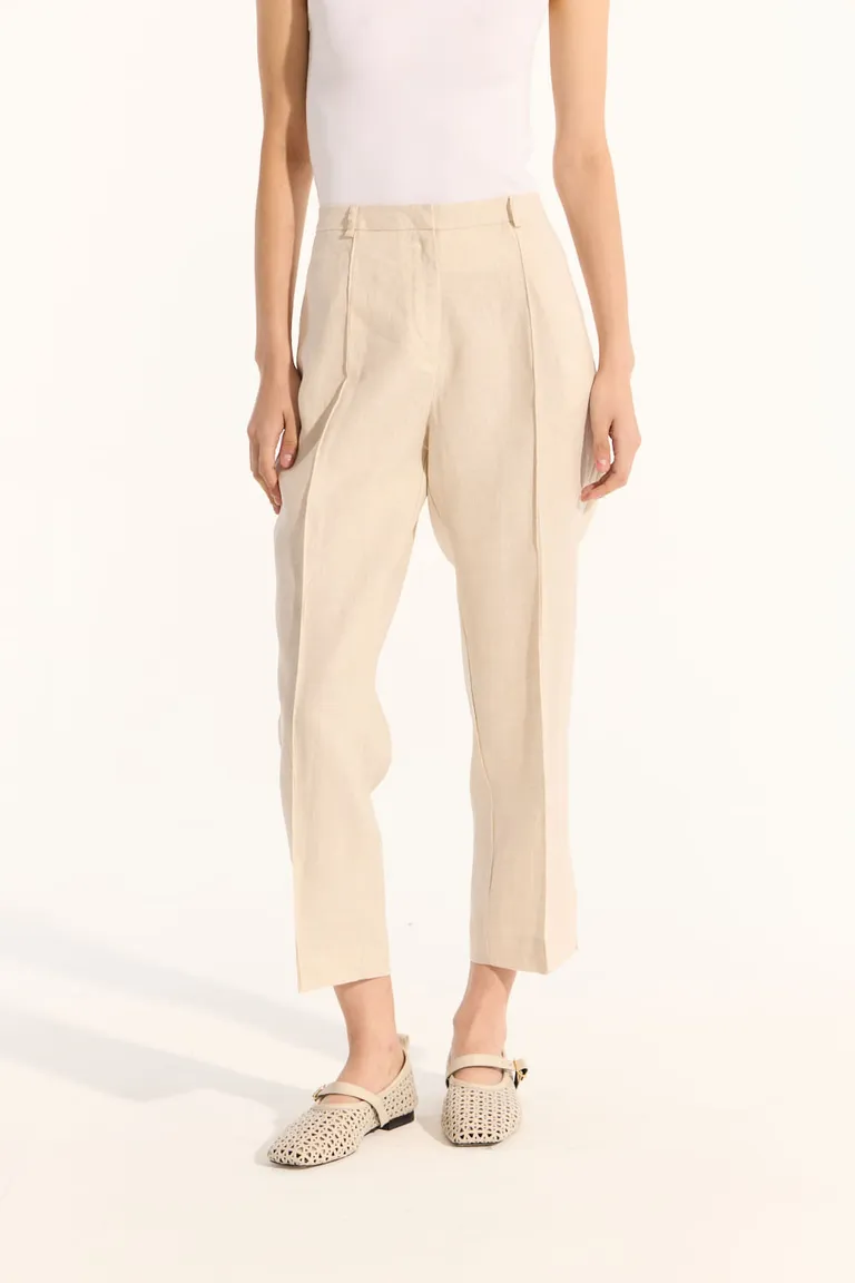 Pantalón cigarette de lino en corte slim para mujer de Portsaid en Pantalones para argentina