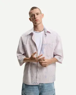 Camisa oversize manga corta rayada de Bershka en Camisas para argentina