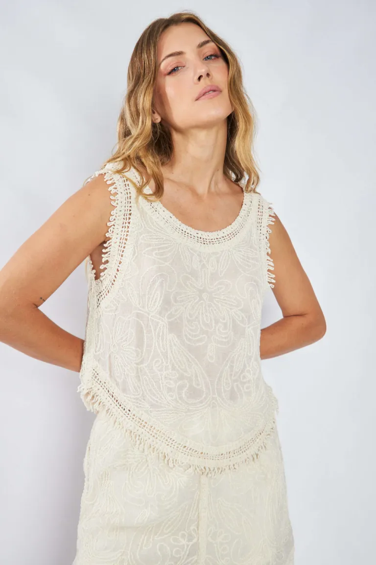 Blusa de crochet elegante y versátil para mujeres de Belle en Blusas para argentina