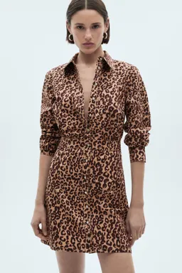 Vestido camisero estampado leopardo de Mango en Vestidos para argentina