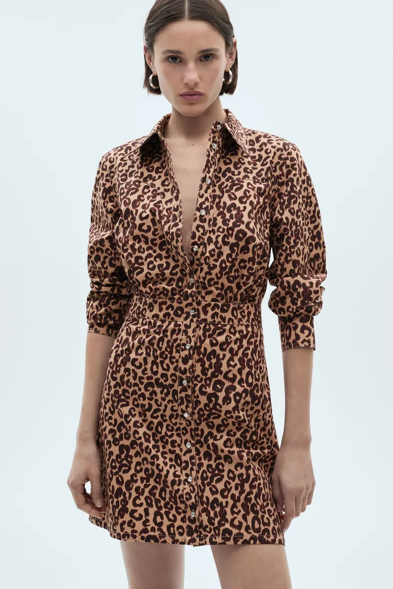 Vestido camisero estampado leopardo de Mango en Vestidos para argentina