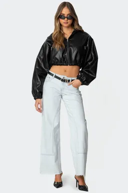 Campera cuero sintético con capucha de Edikted en Chaquetas para argentina