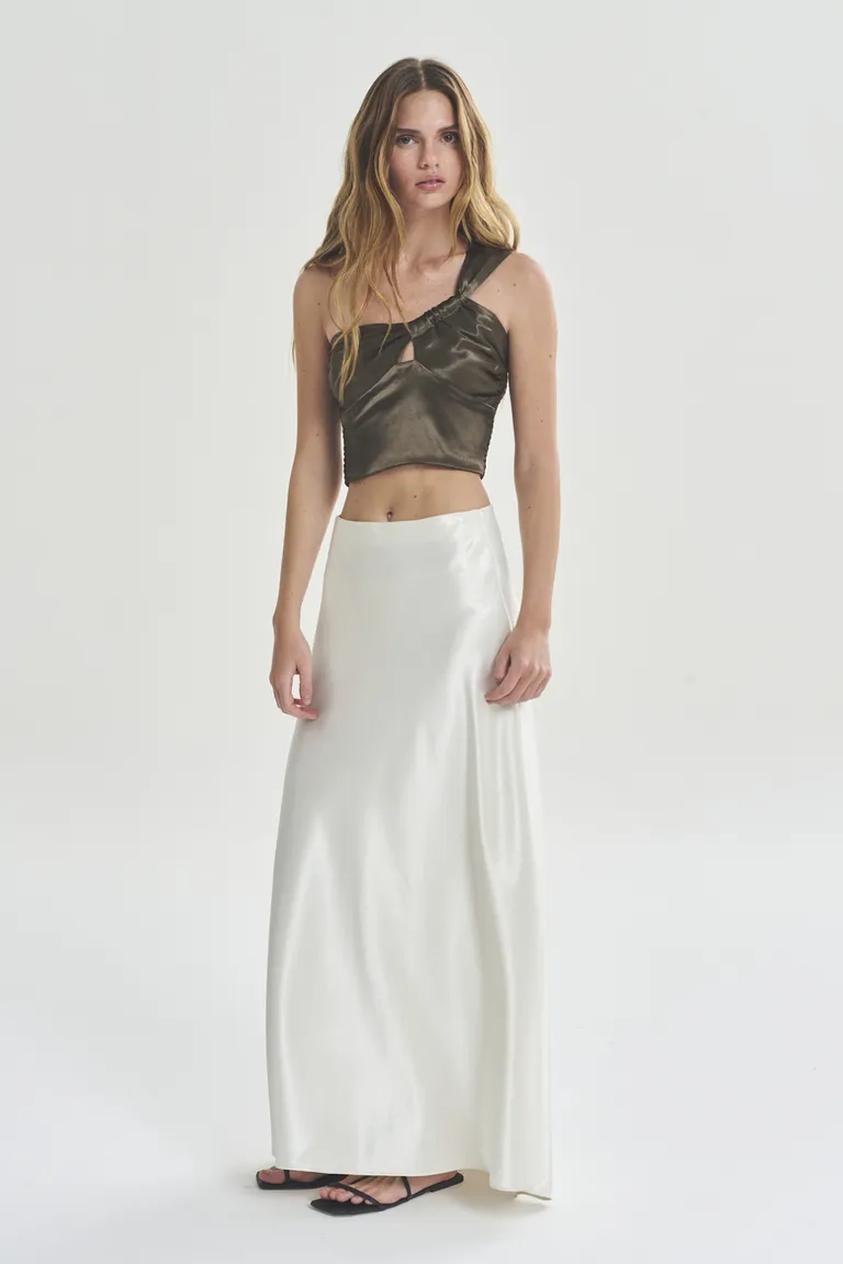 Falda maxi blanca larga y elegante para mujer de Akiabara en Faldas para argentina