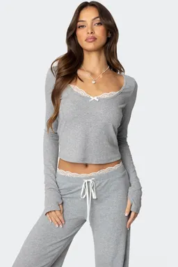 Top manga larga encaje de Edikted en Pijamas y Sleepwear para argentina