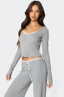 Top manga larga encaje de Edikted en Pijamas y Sleepwear para argentina
