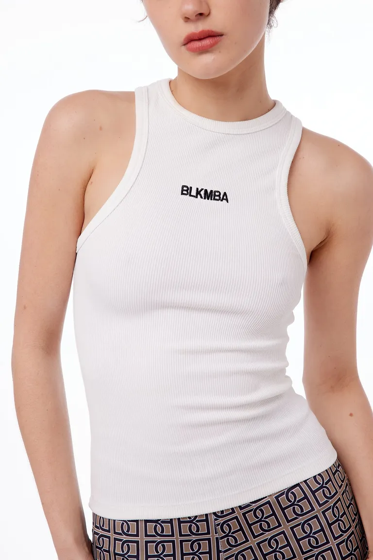 Musculosa blanca con logo bordado BLKMBA de Black Mamba en Tops para argentina