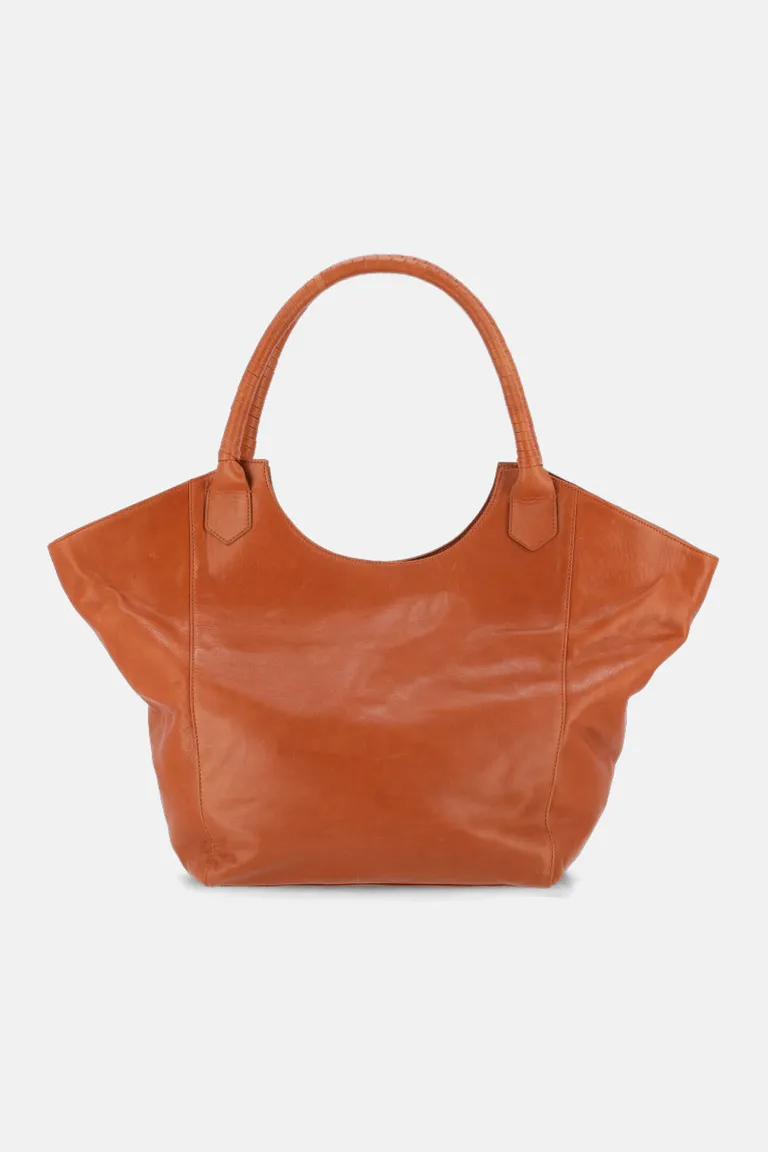 Bolso de cuero naranja con gran capacidad y cierre con broche de Justaosadia en Bolsos y Carteras para argentina