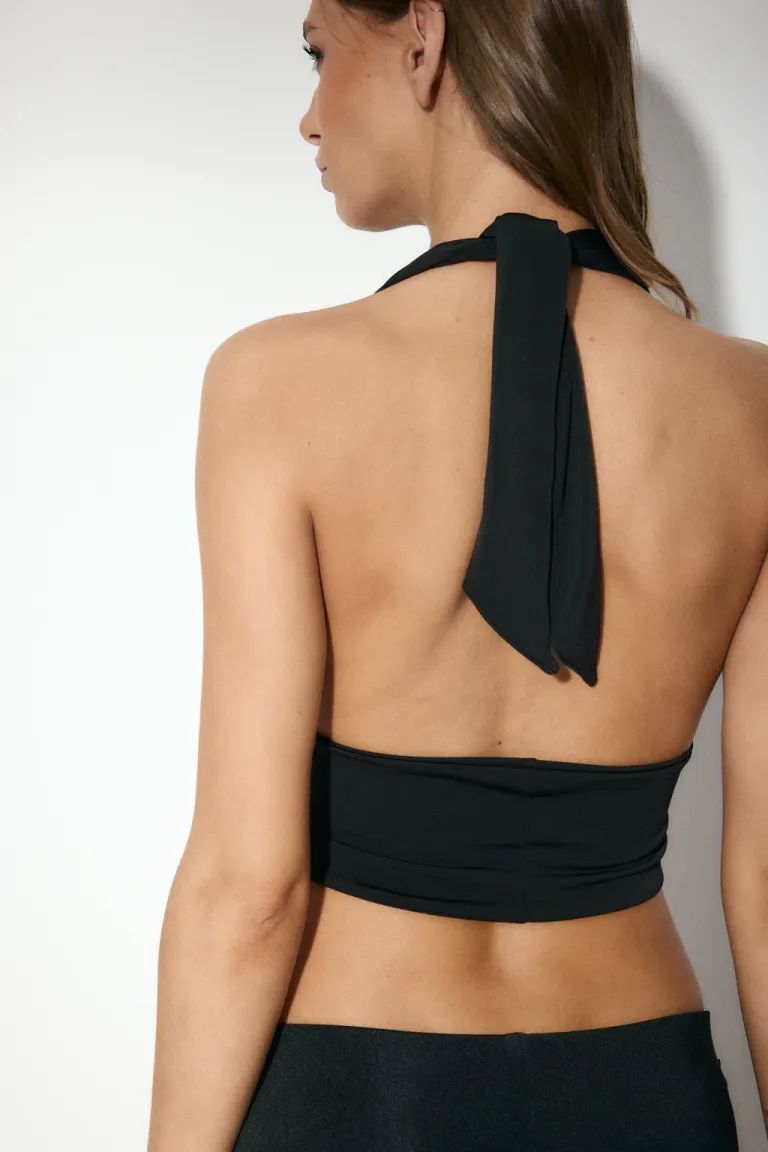 Top con cintura doble y cuello halter para anudar en el cuello de Audaz en Tops para argentina