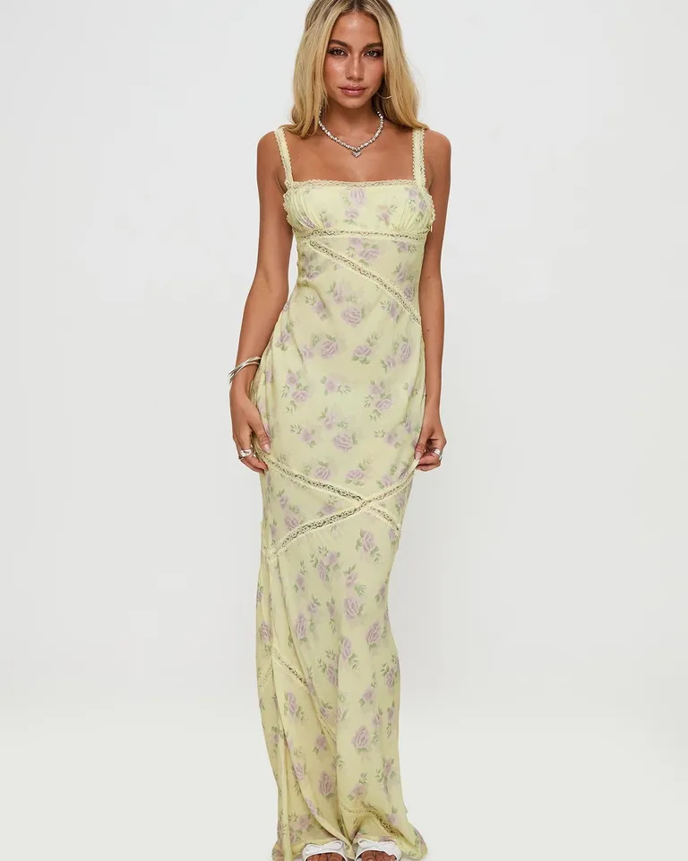 Maxi vestido encaje floral de Princess Polly en Vestidos para argentina