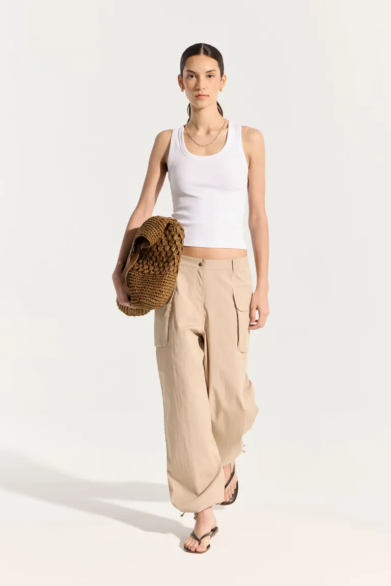 Pantalón cargo de piernas anchas con diseño de bolsillos y ajuste regulable de Portsaid en Pantalones para argentina