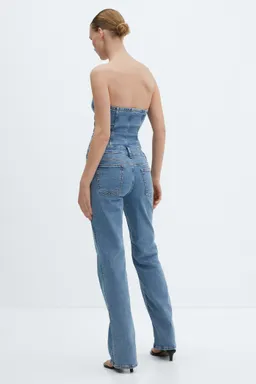 Mono denim strapless de Mango en Monos para argentina
