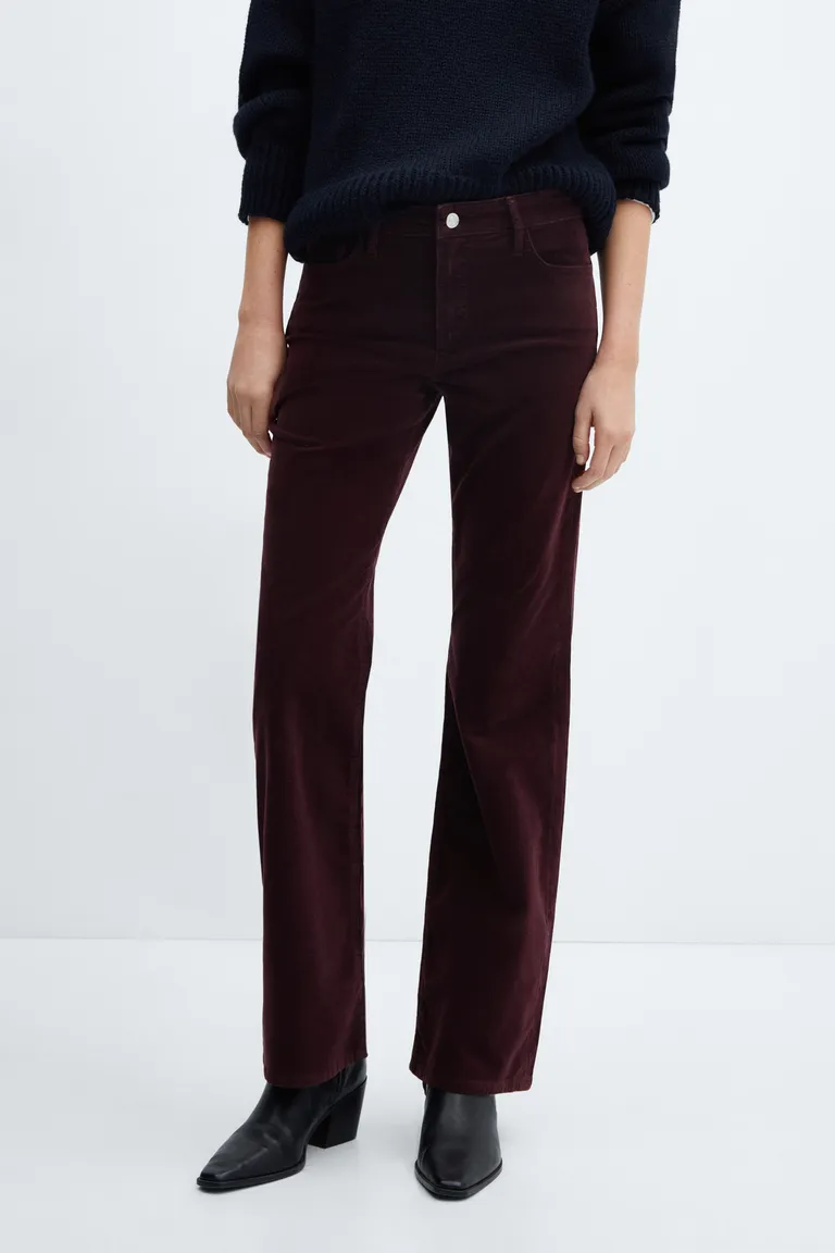 Pantalón flare tiro medio pana de Mango en Pantalones para argentina