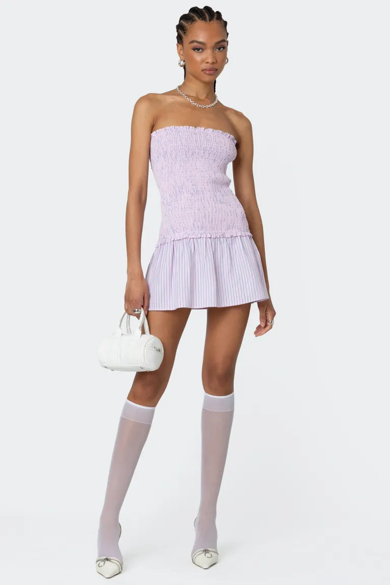 Mini vestido rayado strapless de Edikted en Vestidos para argentina