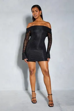 Minivestido ajustado encaje bardot de Misspap en Vestidos para argentina