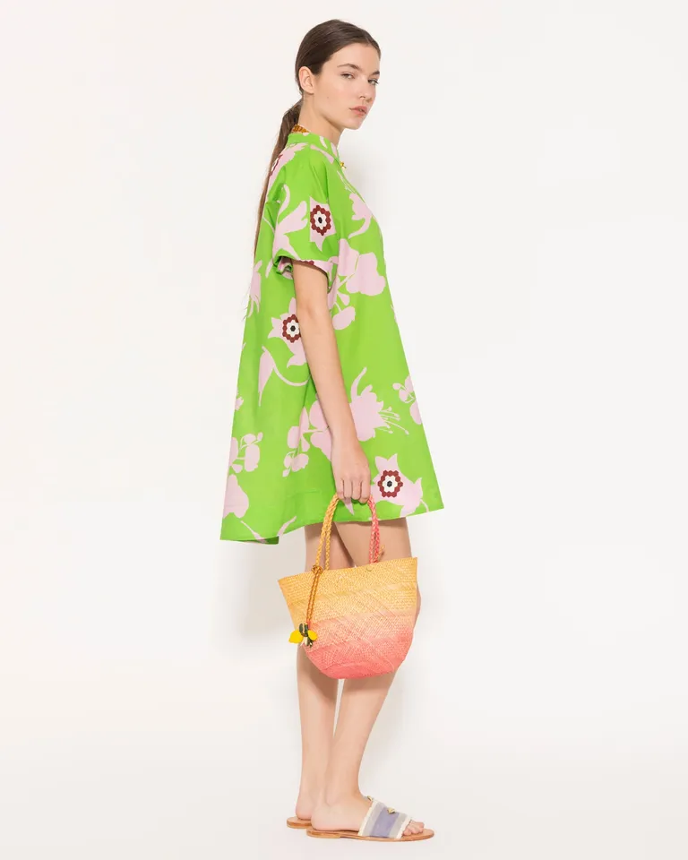 Túnica verde amplia y fresca con estampa exclusiva y detalles elegantes de Jazmin Chebar en Túnicas para argentina