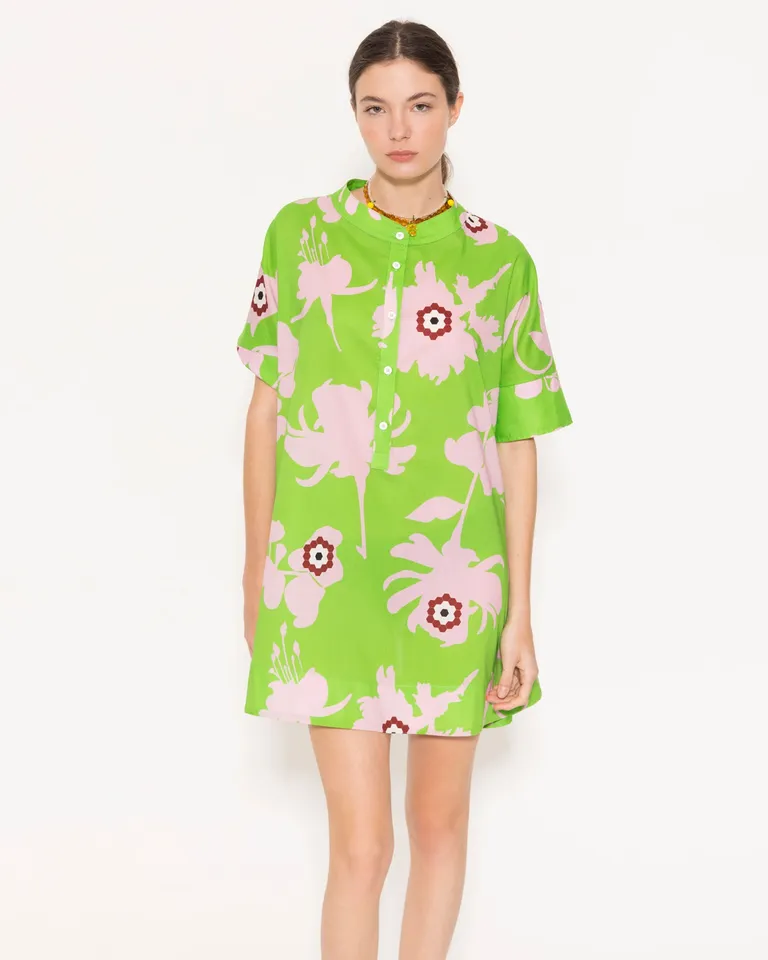 Túnica verde amplia y fresca con estampa exclusiva y detalles elegantes de Jazmin Chebar en Túnicas para argentina
