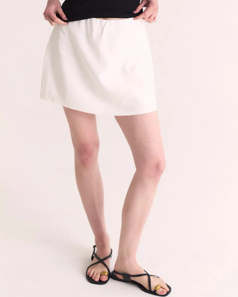 Falda mini de lino con short interior - Diseño elegante y versátil de Sky en Faldas para argentina