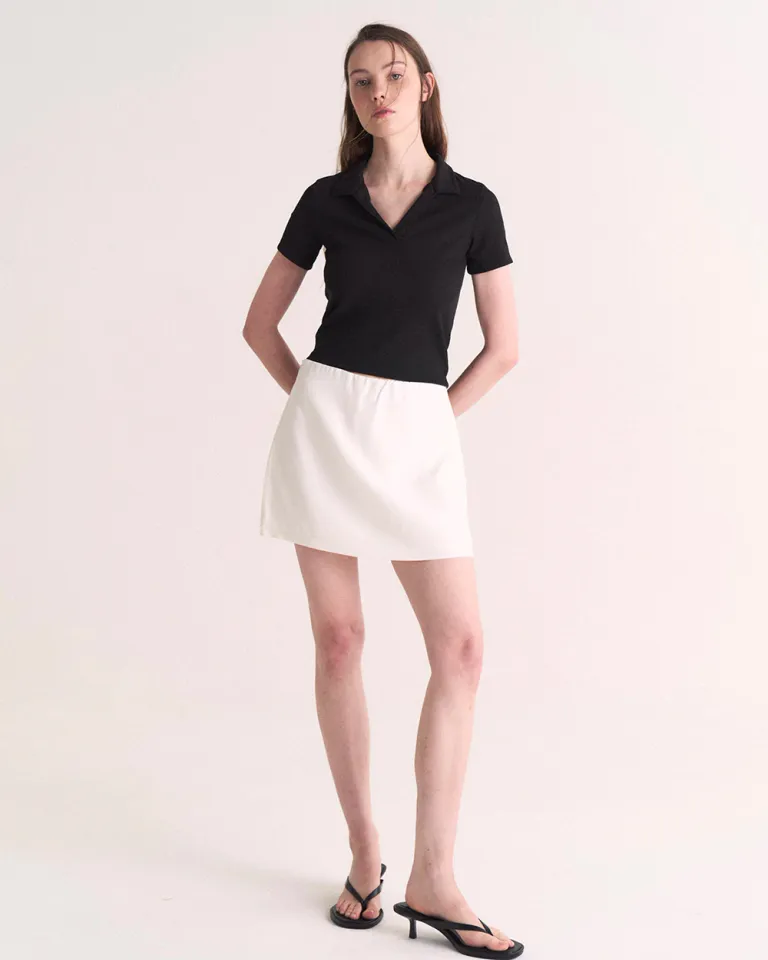 Falda mini de lino con short interior - Diseño elegante y versátil de Sky en Faldas para argentina