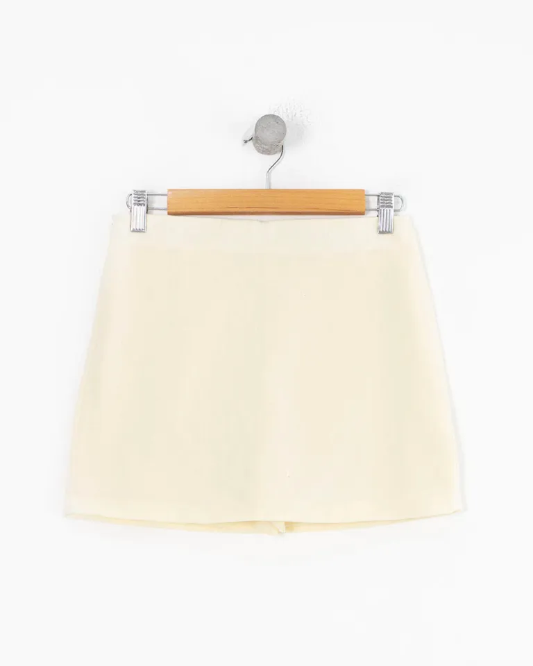 Falda mini de lino con short interior - Diseño elegante y versátil de Sky en Faldas para argentina