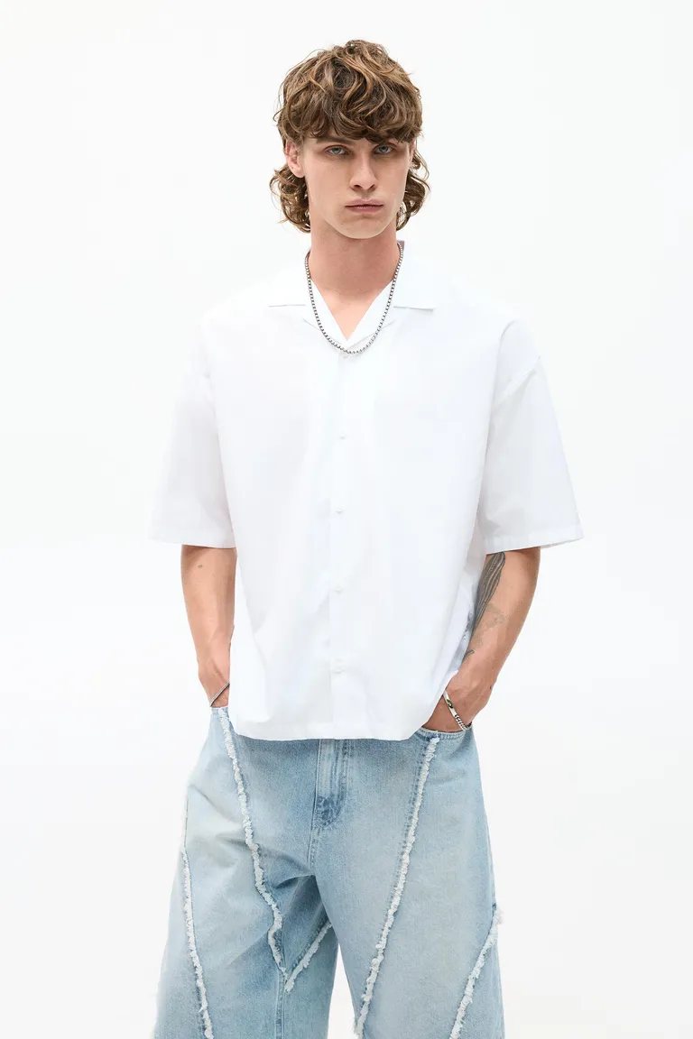Camisa manga corta popelín de Pull&Bear en Camisas para argentina