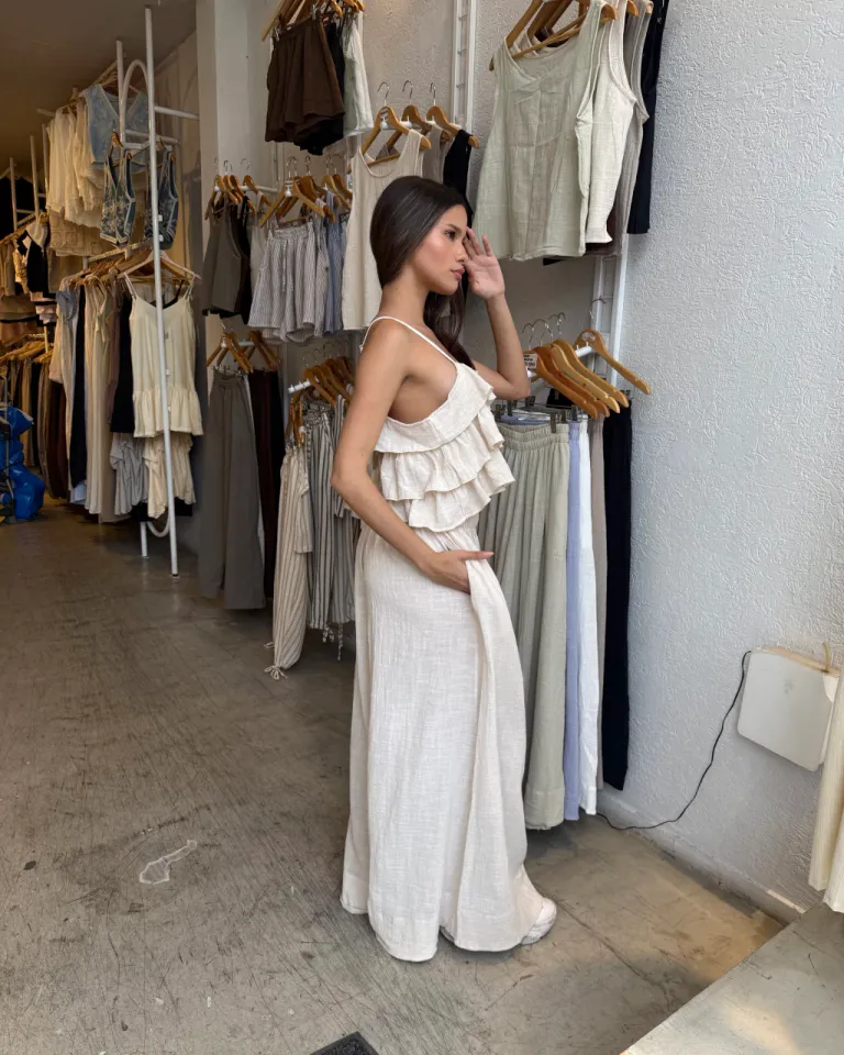 Pantalón holgado y vaporoso de bambula en estilo moderno de Belle en Pantalones para argentina