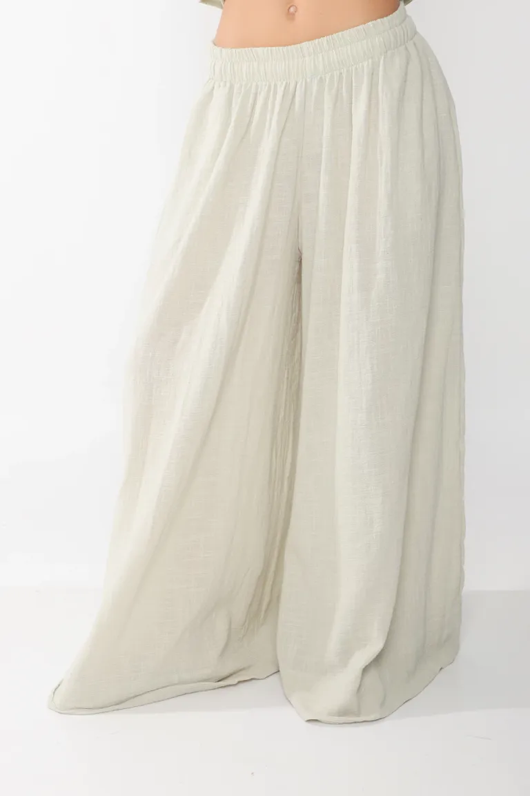 Pantalón holgado y vaporoso de bambula en estilo moderno de Belle en Pantalones para argentina