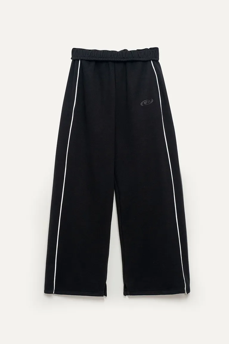 Pantalón negro con detalles en contraste y cintura ajustable de 47 Street en Pantalones para argentina