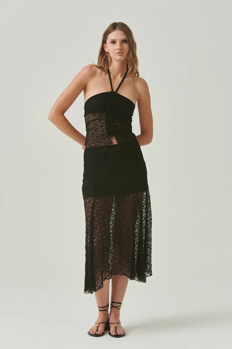 Vestido de encaje midi con diseño elegante y sofisticado de Sweet en Vestidos para argentina