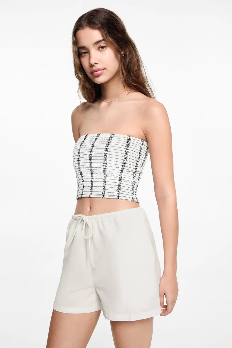 Top strapless estampado de Mango Teen en Tops para argentina