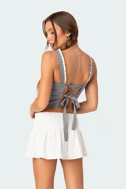 Corset estampado con cordones de Edikted en Tops para argentina