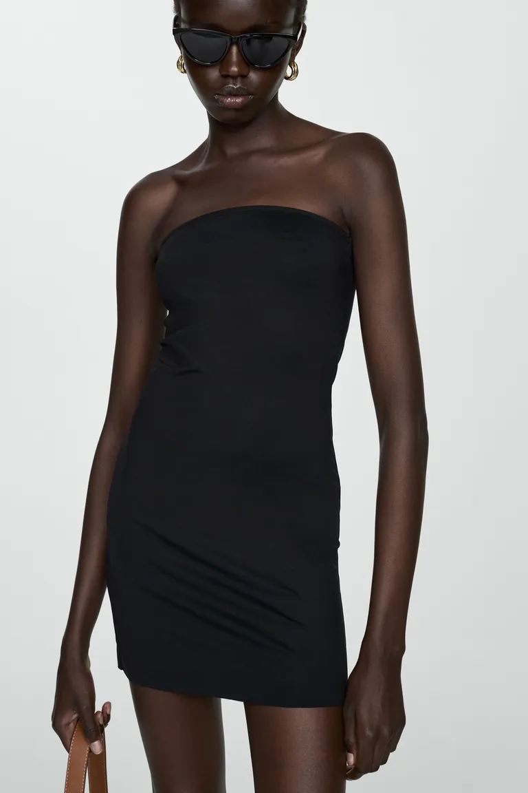 Vestido corto strapless forrado de Mango en Vestidos para argentina