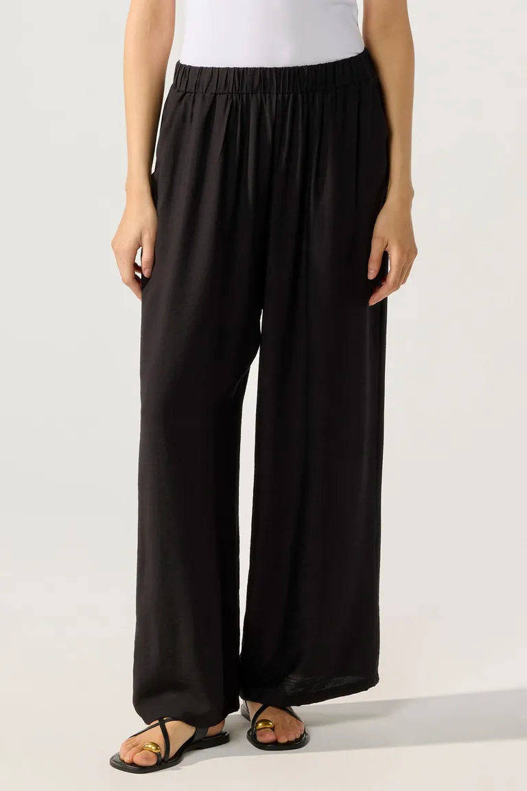 Pantalón de corte recto en tela satinada para mujer de Cuesta Blanca en Pantalones para argentina