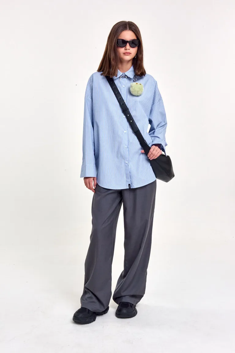 Camisa rayada de manga larga y calce relajado para mujer de 47 Street en Camisas para argentina