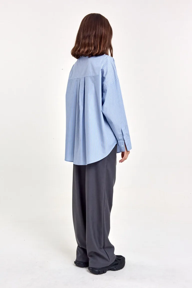 Camisa rayada de manga larga y calce relajado para mujer de 47 Street en Camisas para argentina