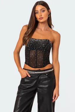 Corset transparente con estrás de Edikted en Tops para argentina