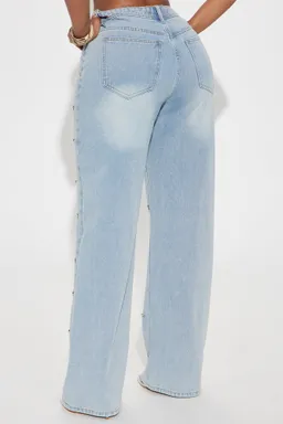 Jeans lazo recto adornado de Fashion Nova en Pantalones para argentina