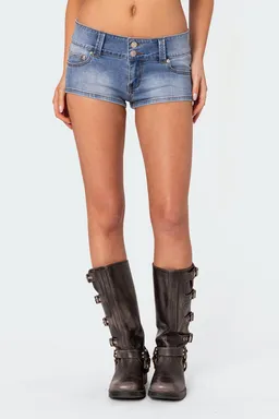 Micro short denim tiro bajo de Edikted en Shorts para argentina