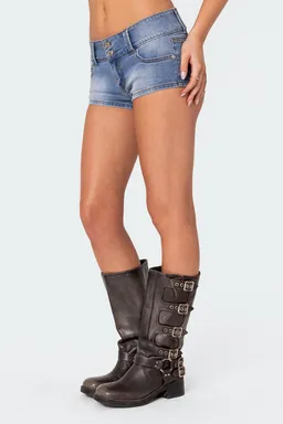 Micro short denim tiro bajo de Edikted en Shorts para argentina