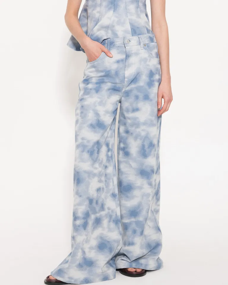 Pantalón wide de inspiración celestial con detalles brillantes de Jazmin Chebar en Pantalones para argentina