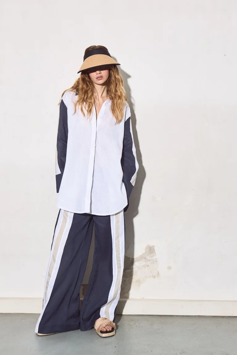 Camisa de lino blanca de corte relajado y elegante para mujer de Allo Martinez en Camisas para argentina