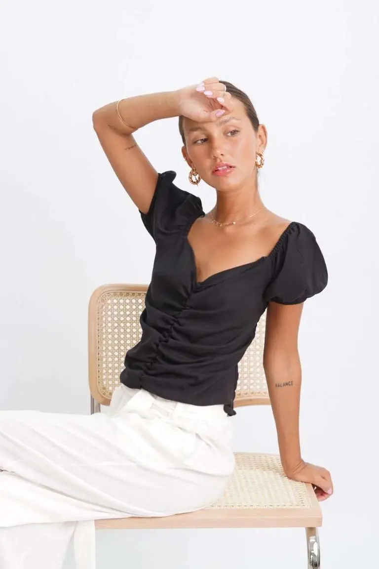 Blusa Frunce Drapiado de Hesed en Blusas para argentina