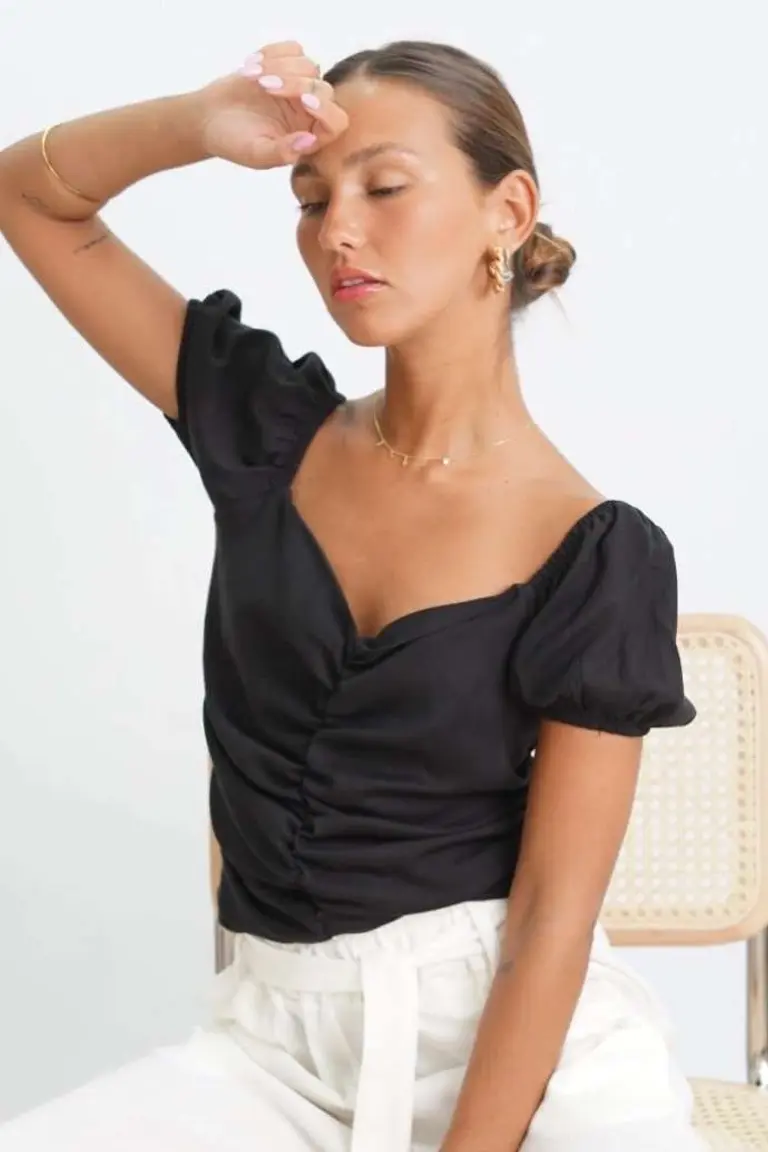 Blusa Frunce Drapiado de Hesed en Blusas para argentina