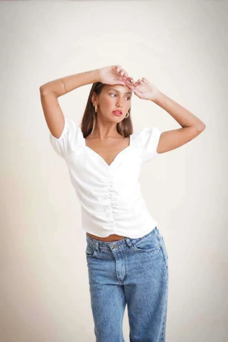 Blusa Frunce Drapiado de Hesed en Blusas para argentina